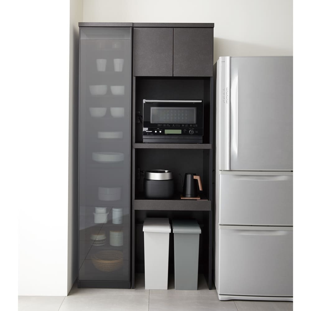 Nocas/ノクアス ガラス扉のモダンなボード レンジボード 幅60cm 通販