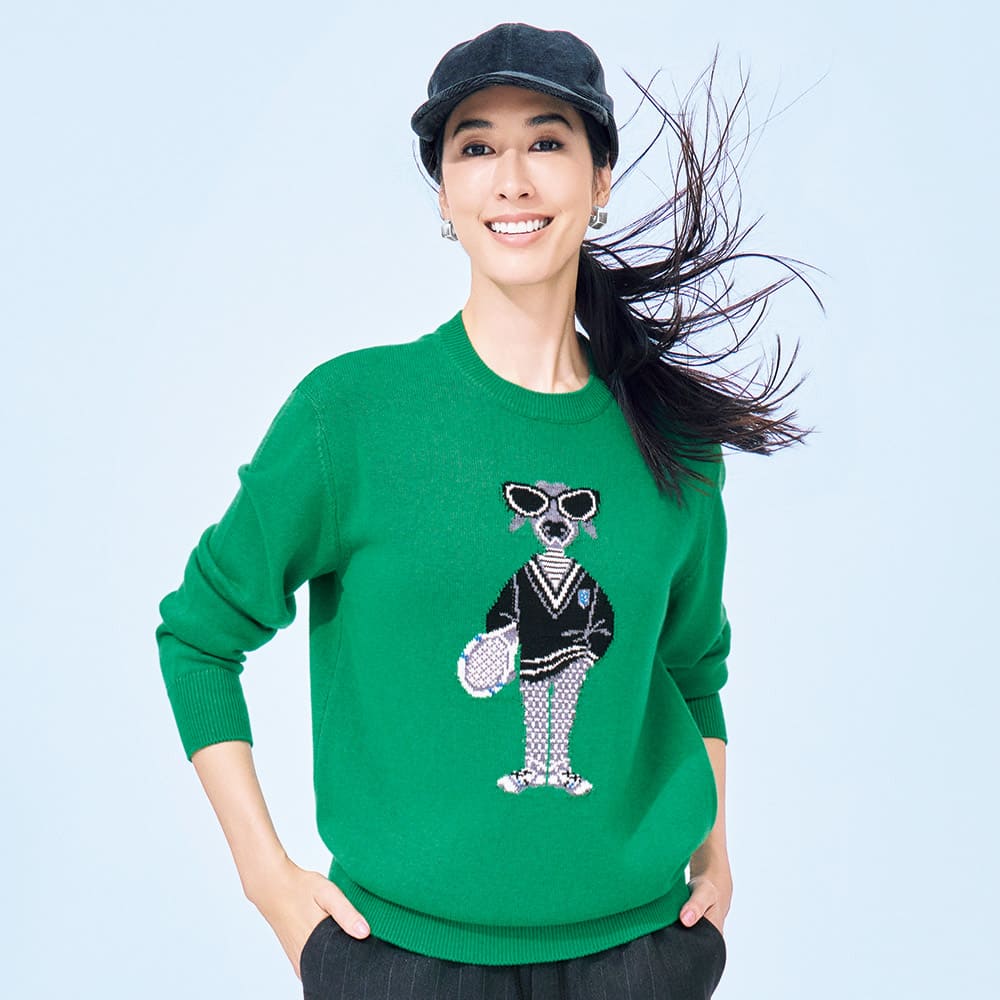 コットンウール テニスドッグ ジャカード プルオーバー 通販 - ディノス