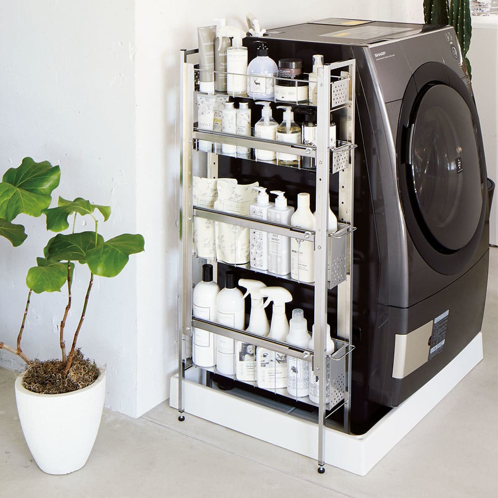 アジャスター 洗濯機横の隙間を有効利用 ランドリーサイドラック