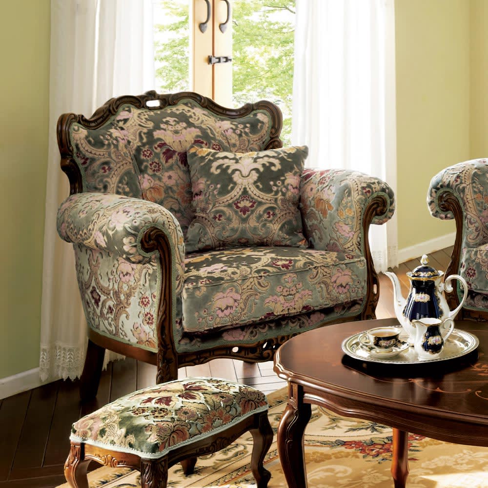 オールドカリモク カリモク高級ライン 金華山 シングルソファ