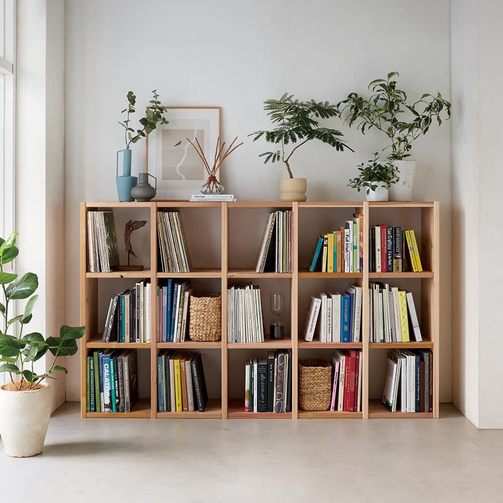 国産杉シェルフ 横5列×縦3段（幅184cm高さ111.5cm） 通販 - ディノス