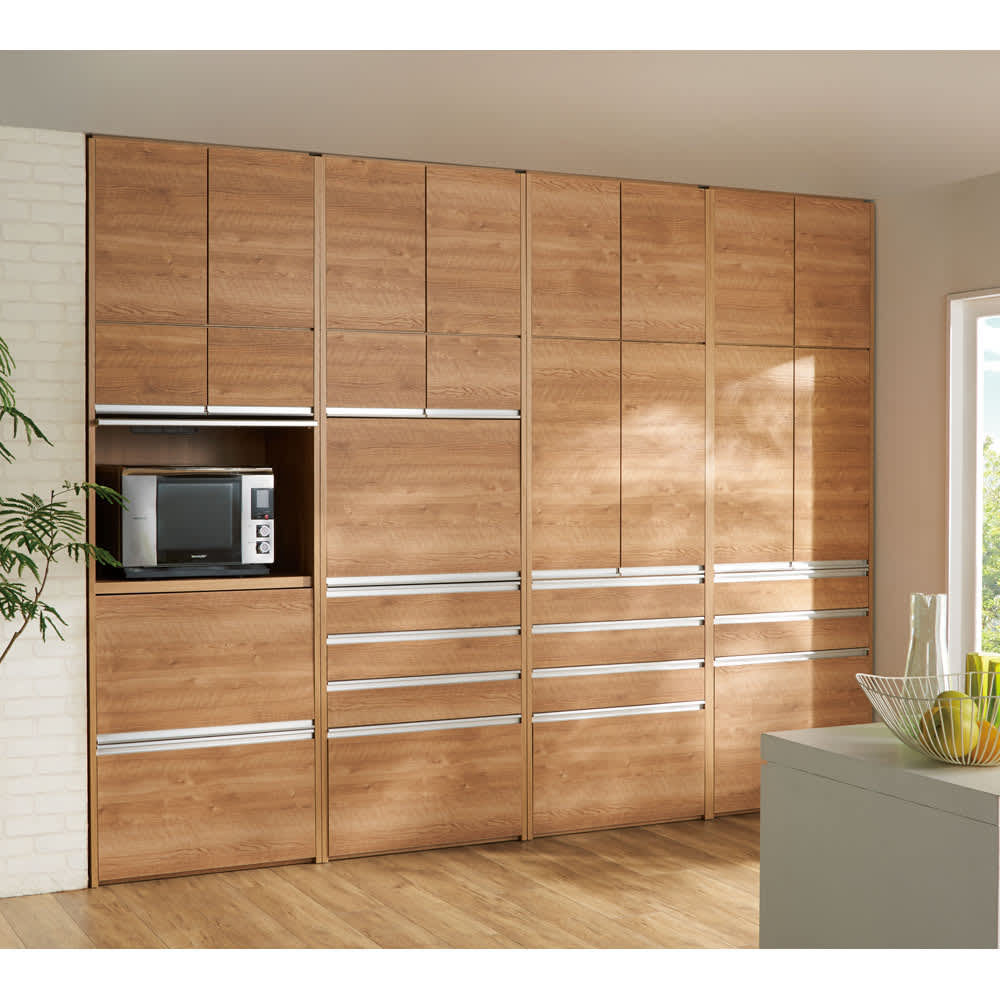 大型レンジがスッキリ隠せるダイニングボードシリーズ 食器棚・幅77.5