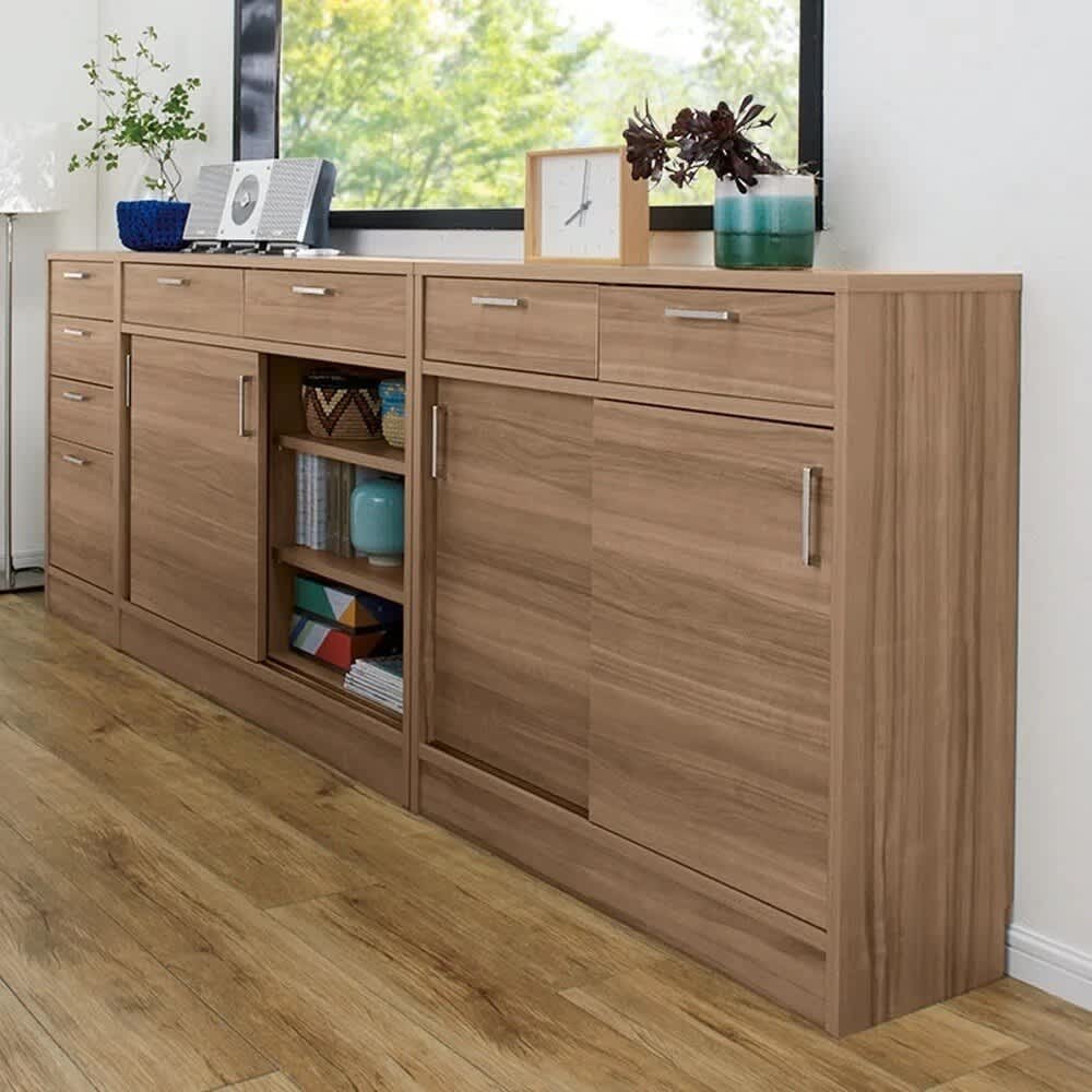 高さサイズオーダー引き出し付き収納庫 引き戸収納 幅90奥行35cm高さ70