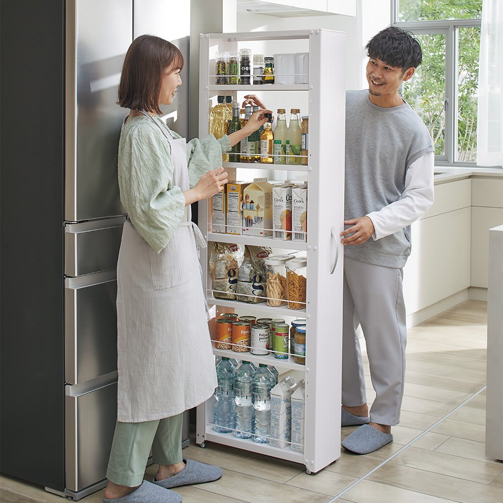 幅20奥行58高さ165.4cm］物置メーカーが造った頑丈隙間ワゴン ハイ