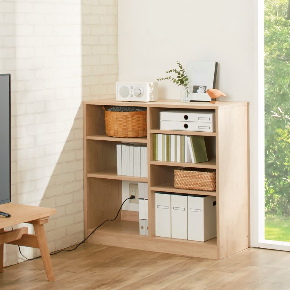 奥行き選べる背板オープン腰高本棚 幅120奥行20cm 通販 - ディノス