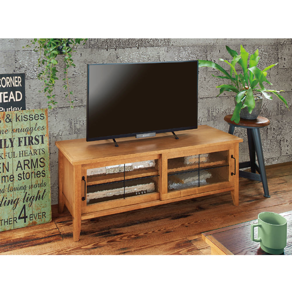 テレビ台 幅105高さ40cm 【コンパクトなブルックリン風シリーズ】 通販