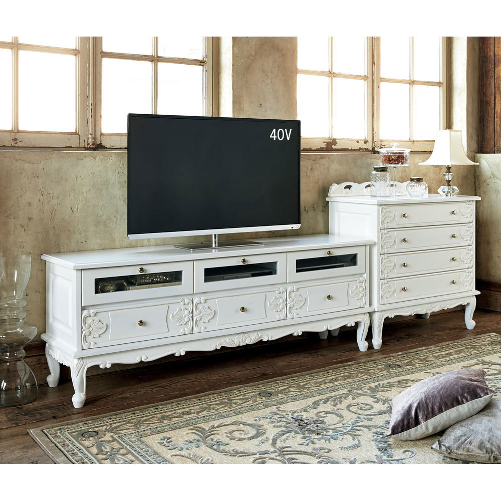 アンティーククラシックシリーズ アンティーク風テレビ台 幅154cm 通販