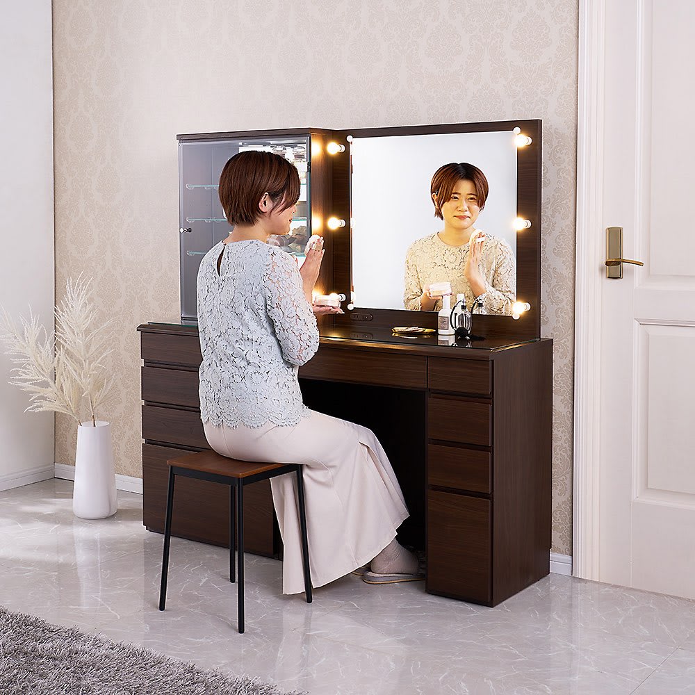 LEDライト付き 楽屋ドレッサーシリーズ ドレッサー 幅78.5cm 通販