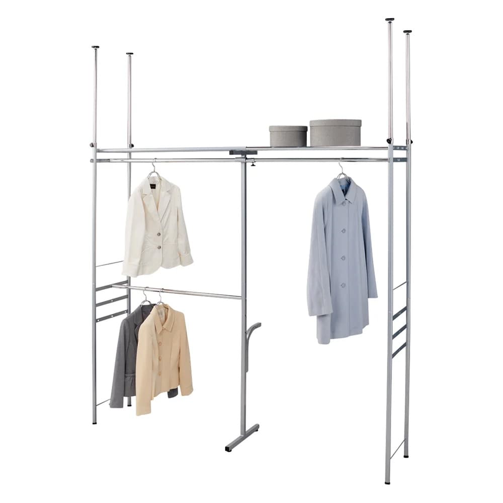 ウォークイン突っ張りハンガー 幅111cm～200cm・ハイタイプ（高さ218cm