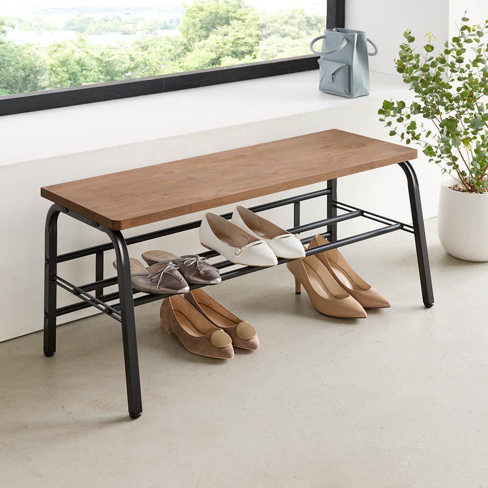 ラバーウッド玄関ベンチ 幅85cm 通販 - ディノス