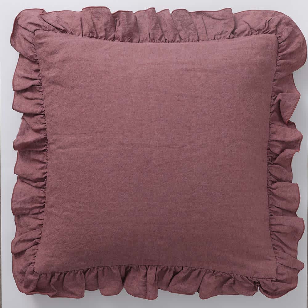 HUG Ō WäR/ハグオーワー home＆garden【リネンフリルクッションカバー