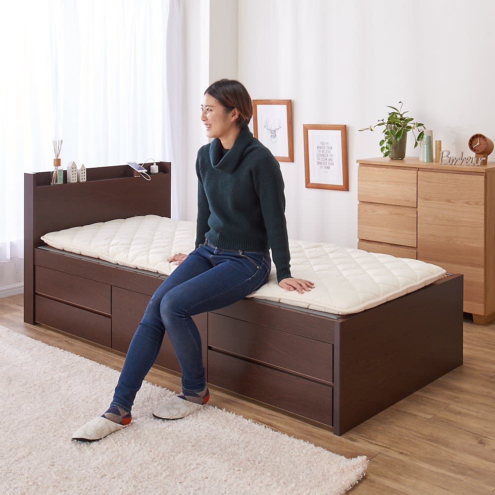 美草畳収納付きベッド 棚あり 通販 - ディノス