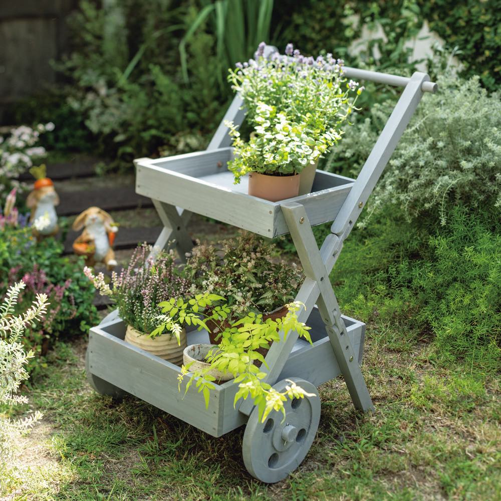 座れる天然木花台 通販 - ディノス