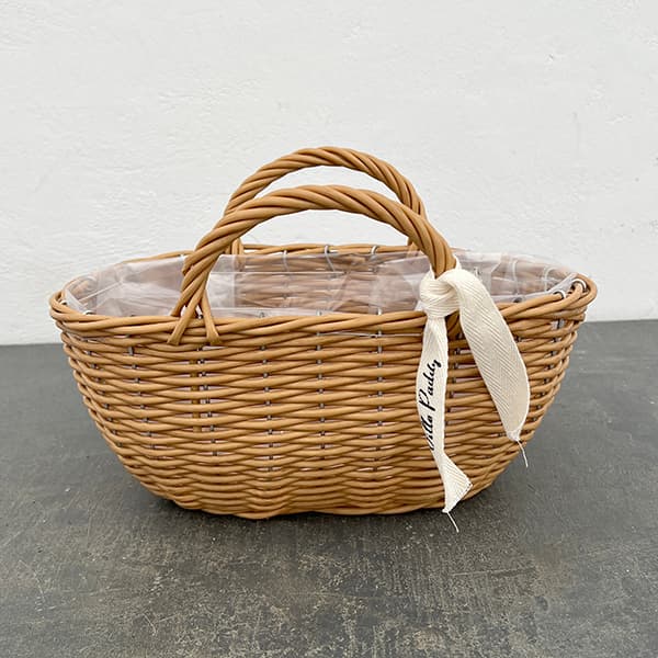 園芸ネット本店｜PPラタンバスケット楕円型Sナチュラル（3209） の