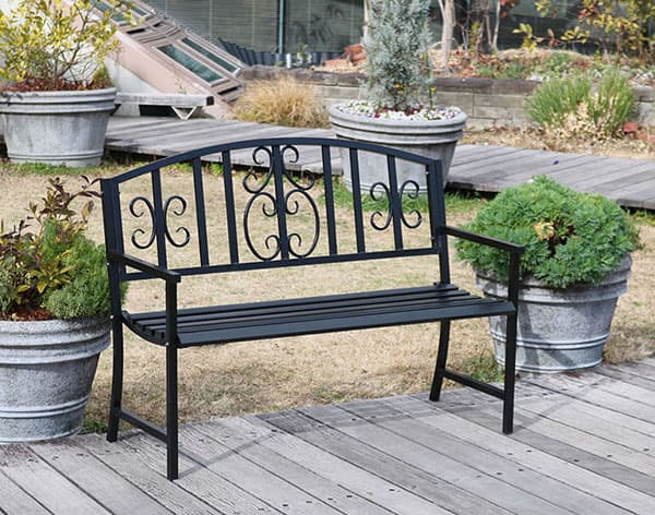 園芸ネット本店｜[送料無料]アイアンベンチ「レヴェリ」 ブラック（IB
