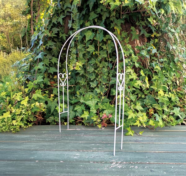 園芸ネット本店｜ミニトレリス：アーチA ホワイト（幅26cm、奥行5cm