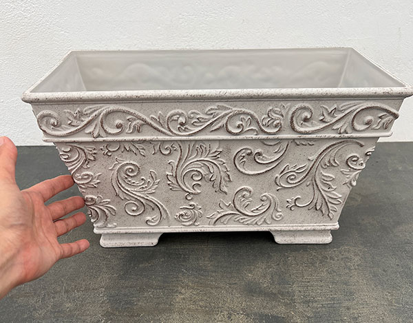 園芸ネット本店｜ボールドアラベスク プランターWH / ホワイト／幅36cm