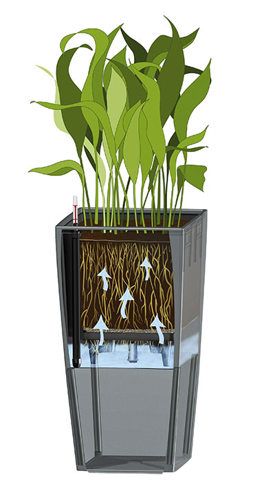 園芸ネット本店｜レチューザプランター：キュービコ30チャコール潅水