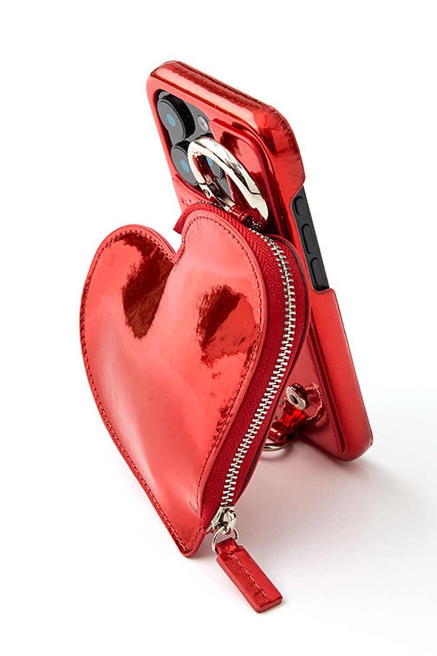 ajew(エジュー)｜iPhone14/14Pro ajew glow heart pocket case/レッド