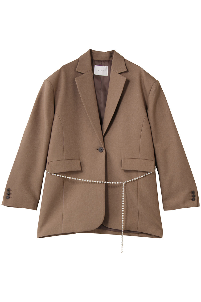 MANOF(マノフ)｜PEARL BELT JACKET ジャケット/CAMEL の通販｜ELLESHOP