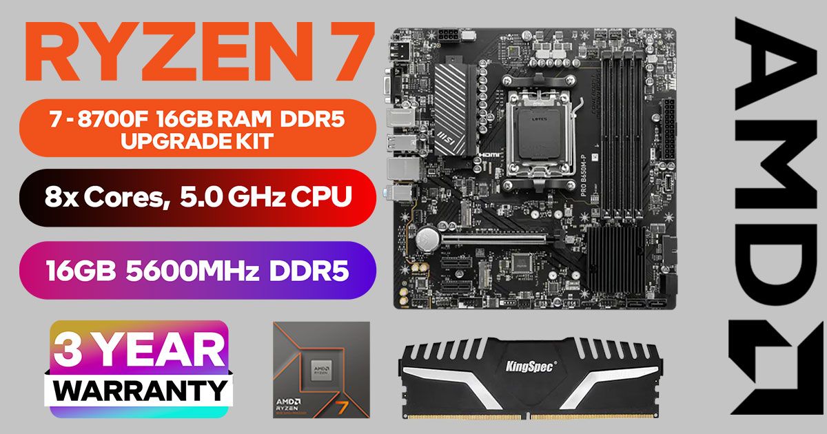 AMD Ryzen 7 8700F Upgrade Kit — B650M-P, DDR5-5600
