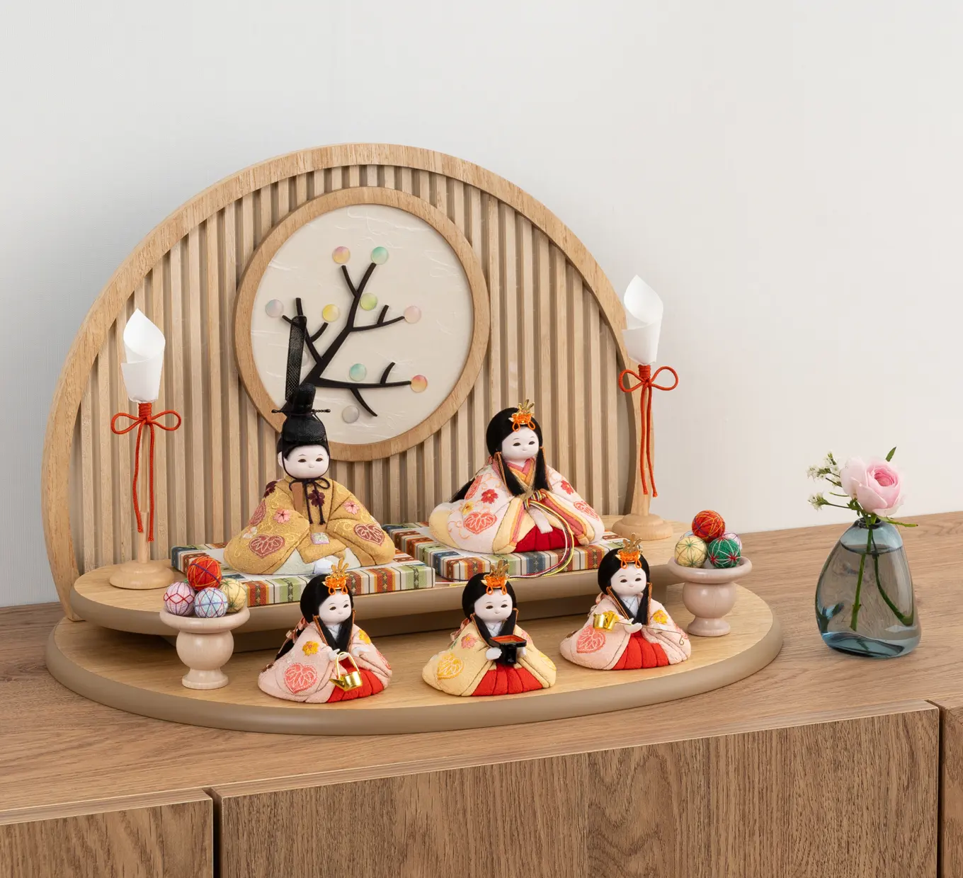 雛人形「雛道具 菱高三宝 ミニ（ナチュラル）」｜雛人形の通販 ふらここ