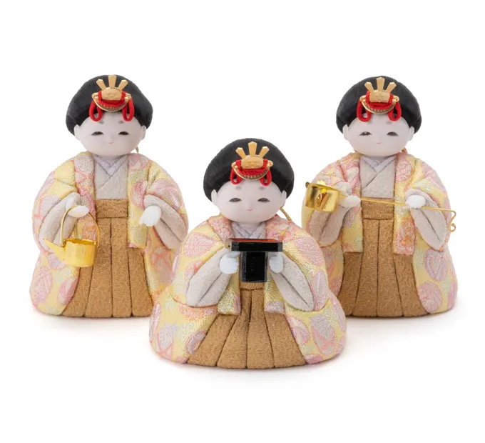 雛人形「うたうた 三人官女 手まり尽くし・桜色」｜雛人形の通販 ふらここ