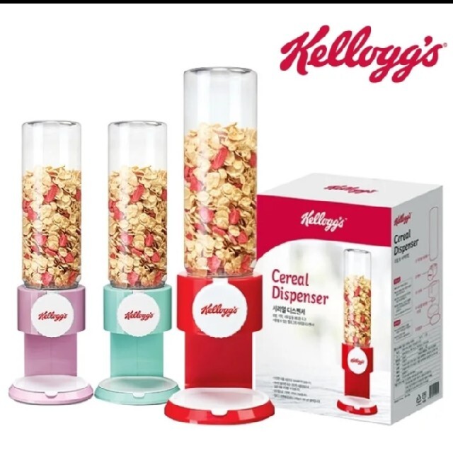 海外限定 正規品 ケロッグ シリアル ディスペンサー ピンク色の通販 by