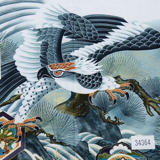 七五三 五歳 男児 羽織袴フルセット 白地 鷹 袴変更可能 NO34364の通販