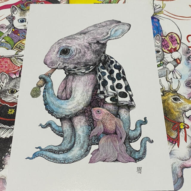 ヒグチユウコ展】ポストカード☆蛸うさぎさん☆100 POSTCARDSの通販 by