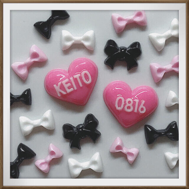 3D ネイルパーツ 3Dパーツ オーダー ネイルチップ ひらがな ハート