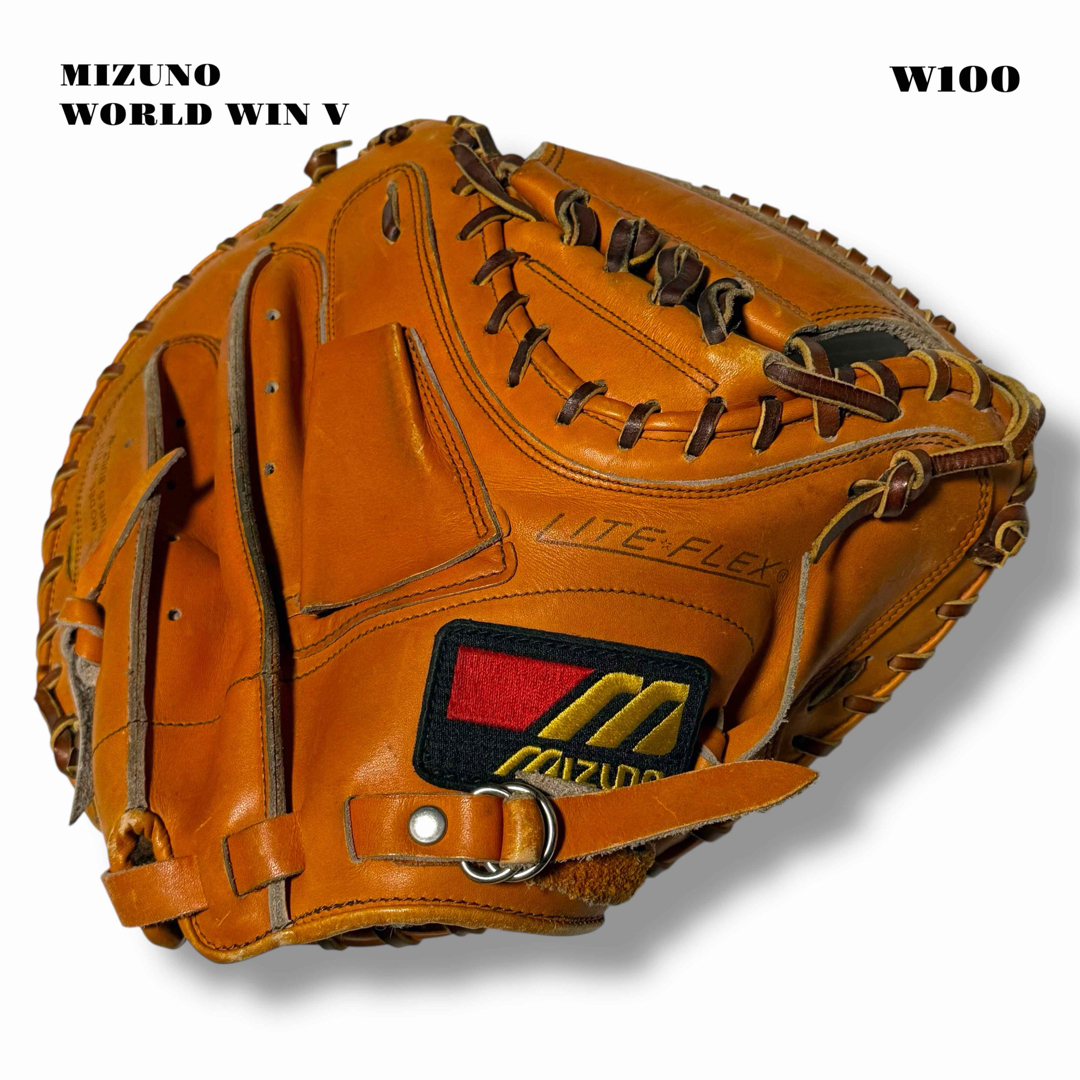 希少 ミズノ 軟式 左用キャッチャーミット オレンジ 希少 ミズノ 軟式