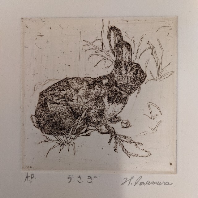 銅版画「うさぎ」の通販 by aqua's shop｜ラクマ