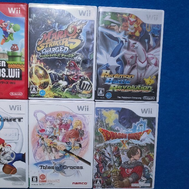 Wii - 任天堂Wii ソフト9本！ハンドル4本 本体付マリオカート太鼓の