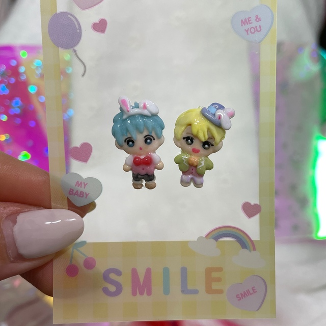 3dネイルパーツ オーダー ネイルパーツ ベビー ちいかわ ハチワレ bt21