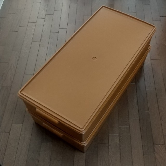 押入収納 着物収納 タッパーウェア ロングスーパーケース セピア 2個