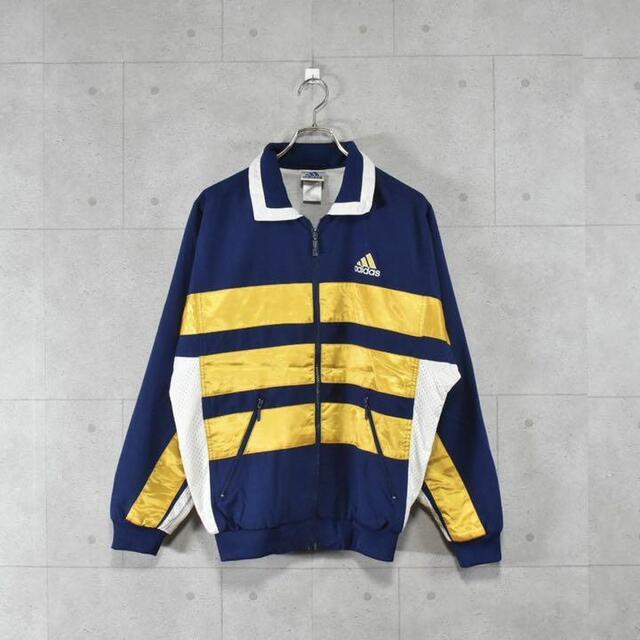 90s adidas アディダス ジャージ ゴールド 刺繍 ネイビー ラッパーの