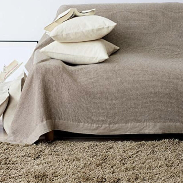 ①無印良品 インドオーガニックコットンワッフル多用布 ベージュ220