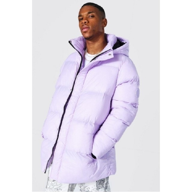 boohoo - Boohoo ロングダウンジャケット パープル 紫 ライラック 新品