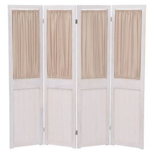 パーテーション/衝立 【4連 アンティークホワイト】 幅40×高さ148cm