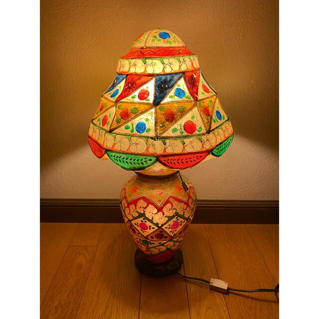 アンティーク キャメルランプ スタンドランプ ラクダ革 パキスタンの