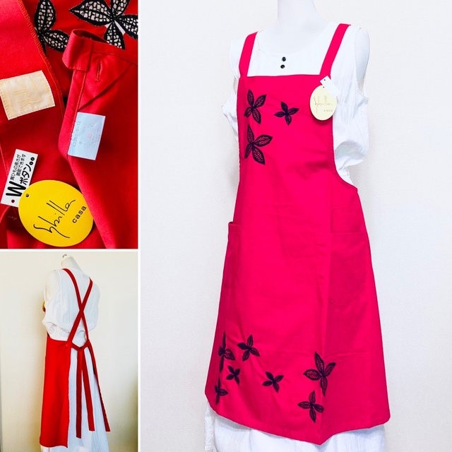 Sybilla - Sybilla シビラ 鮮やかなレッド エプロン タグ付き新品の