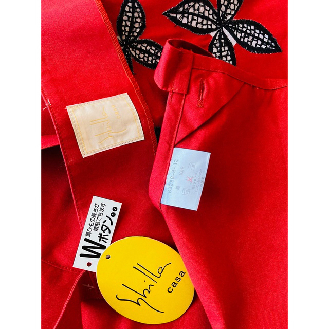 Sybilla - Sybilla シビラ 鮮やかなレッド エプロン タグ付き新品の