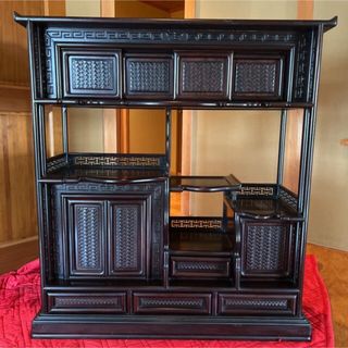 黒檀 高級 和家具 茶棚 茶箪笥 飾り棚 違い棚 花梨 紫檀 唐木の通販 by