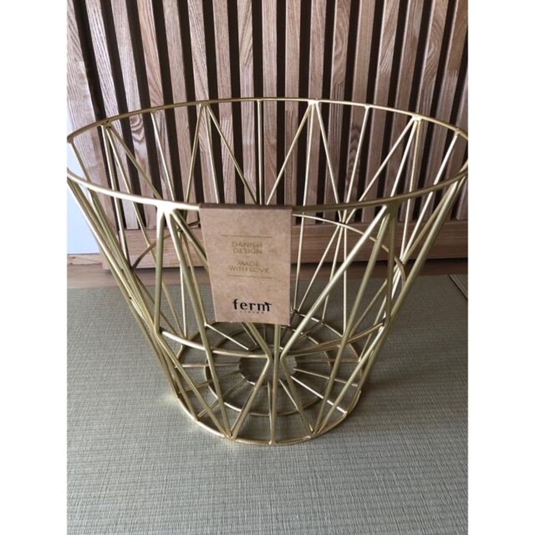 ferm LIVING ファームリビング ワイヤーバスケット M ブラス 真鍮の