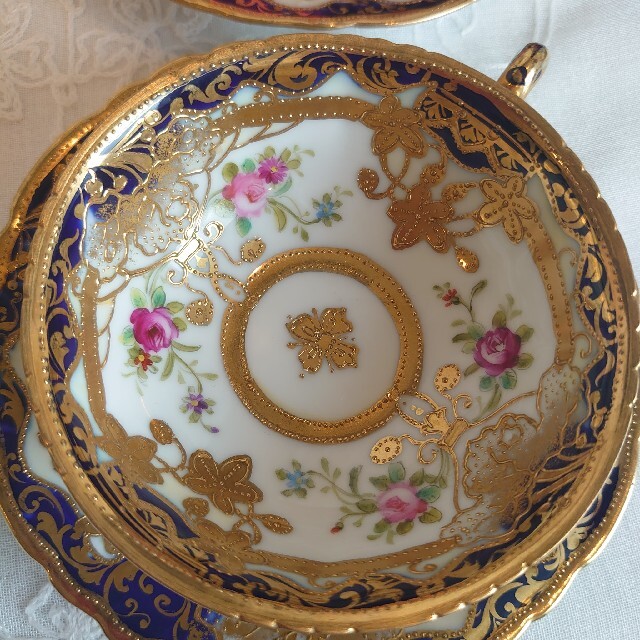 Noritake - オールドノリタケ カップ＆ソーサー トリオ 大皿 金盛薔薇