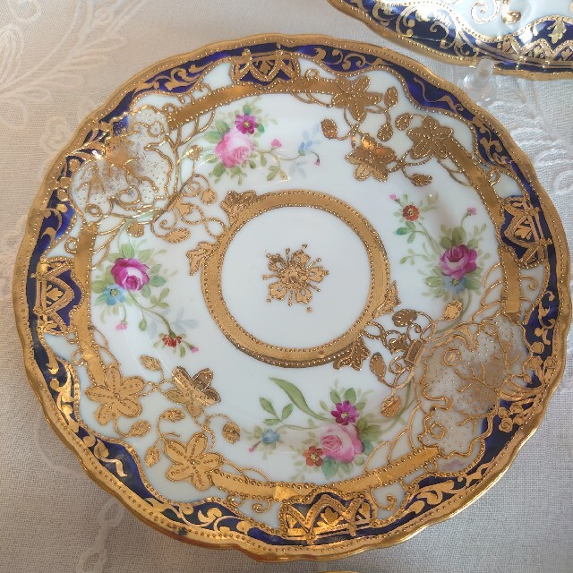 Noritake - オールドノリタケ カップ＆ソーサー トリオ 大皿 金盛薔薇