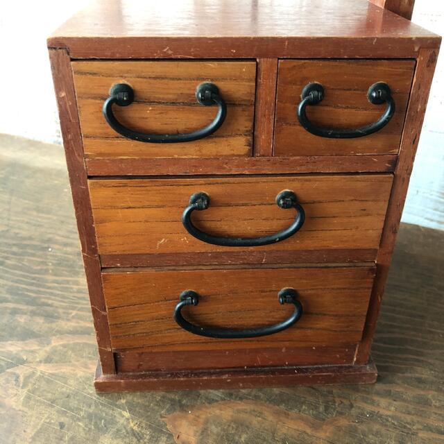 やぐら付き 裁縫箱 木製ソーイングBOX 昭和レトロ アンティークの通販