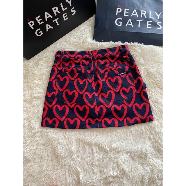 PEARLY GATES - パーリーゲイツ ストレッチスカート 落書きハート柄