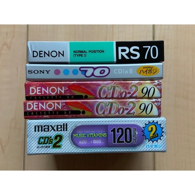 カセットテープ6本セット ハイポジ5本 DENON SONY maxell